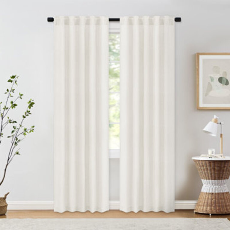 Set of 2 Toyoko Linen Blended Back Tab Curtains