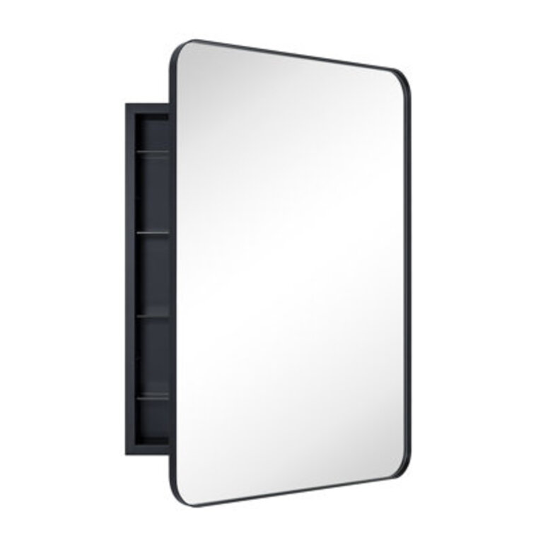 Haslem Recessed Framed Medicine Cabinet with Mirror and Adjustable Shelves
