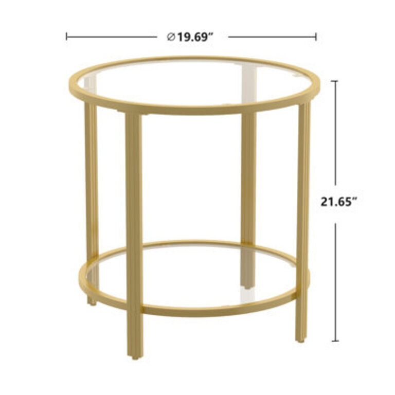 Doynton Round Glass Top End Side Table