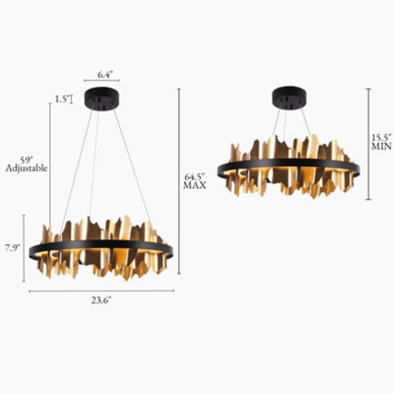 Highclere 1- Light 235 LED Brass Cylinder Drum Chandelier