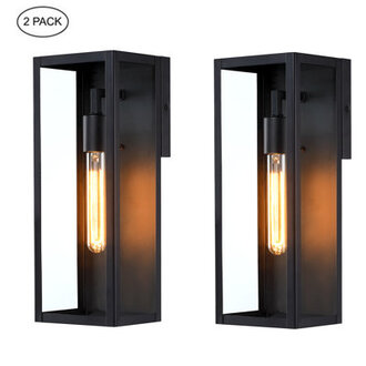 1-Light Outdoor Wall Light with Matte Black Finish