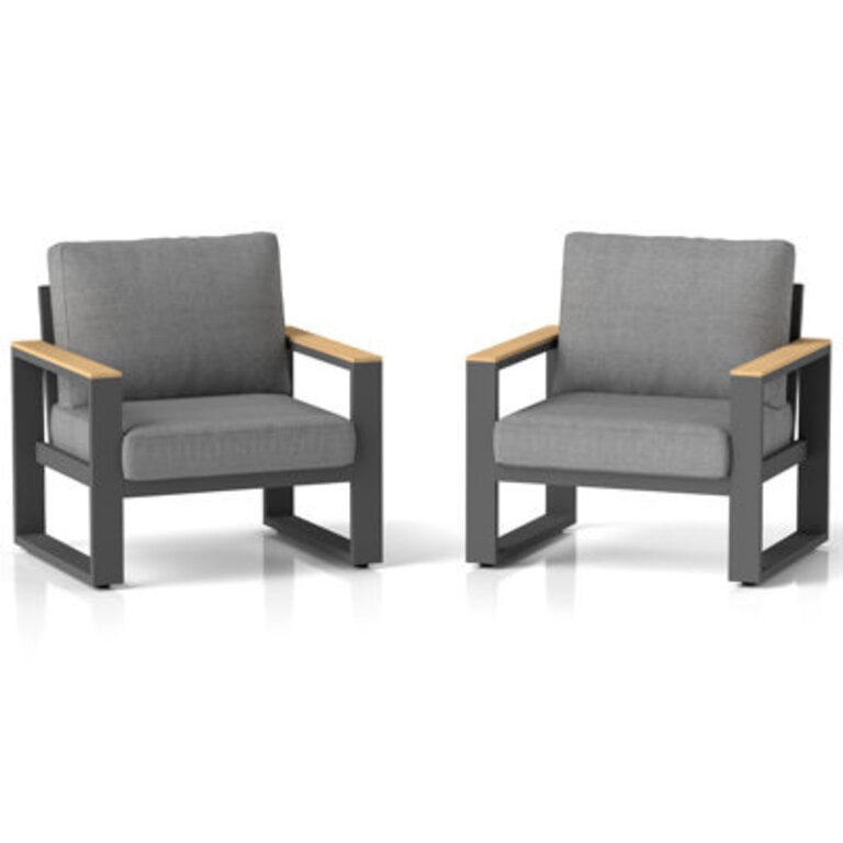 Brandtley Aluminum Patio Chair with Cushions