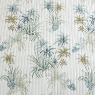 Tommy Bahama Serenity Palms Aqua Cotton Reversible Quilt