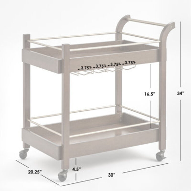 Andresha Wood Bar Cart