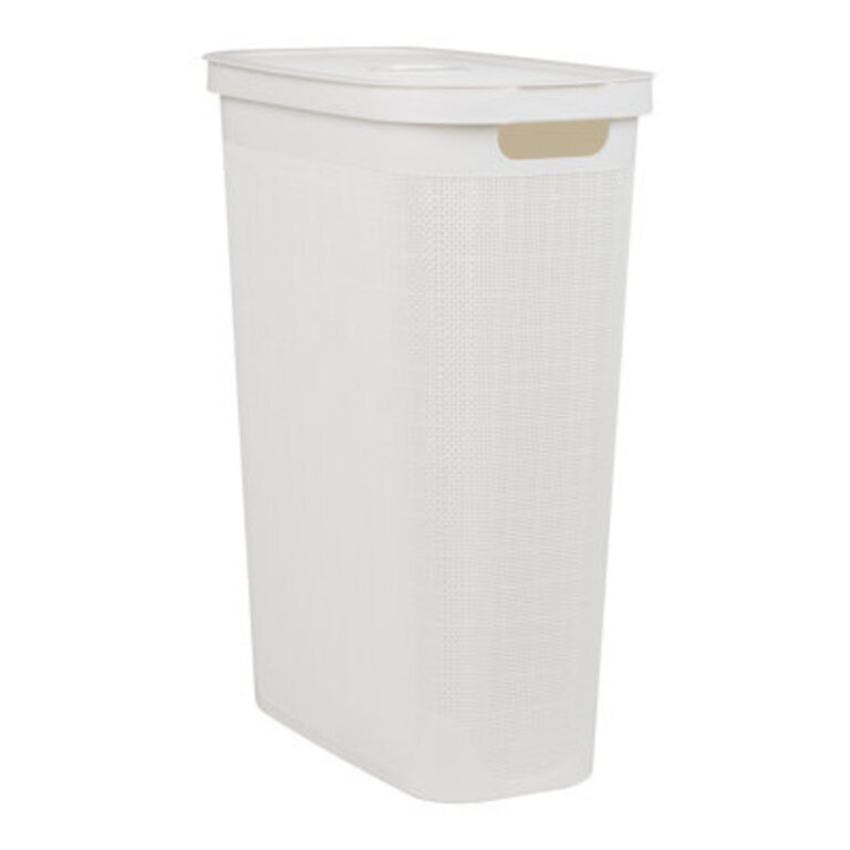 Slim Laundry Hamper Clothes Basket Lid Linen Design Plastic