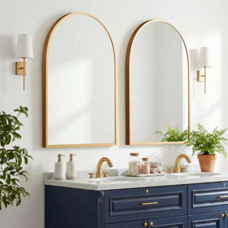 Vercher Metal Arched BathroomVanity Mirrors