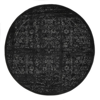 Adetoun Traditional Power Loom Performance BlackGray Rug