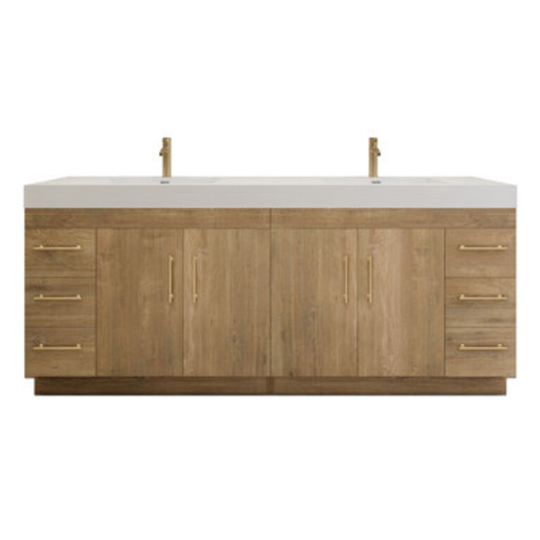 84 Double Bathroom Vanity Set with Drawers and Doors