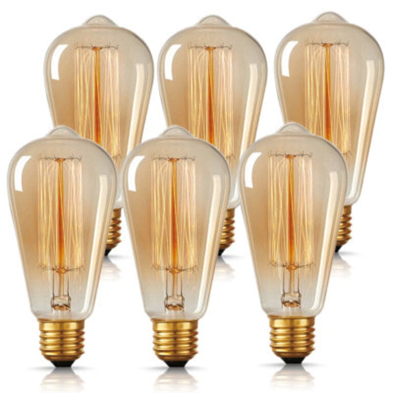 60 Watt ST64 Incandescent Non-Dimmable Light Bulb Clear 2700K E26Medium Standard Base