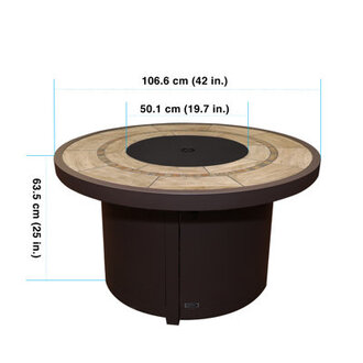 Sunbeam Cove Aluminum Ceramic Top PropaneNatural Gas Fire Table