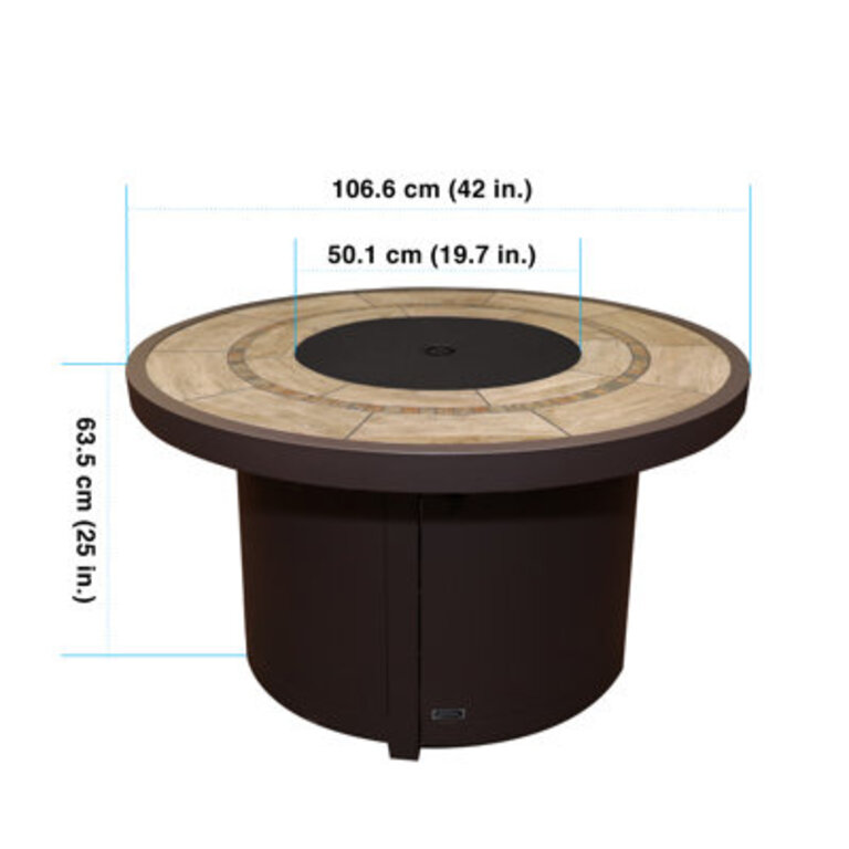 Sunbeam Cove Aluminum Ceramic Top PropaneNatural Gas Fire Table