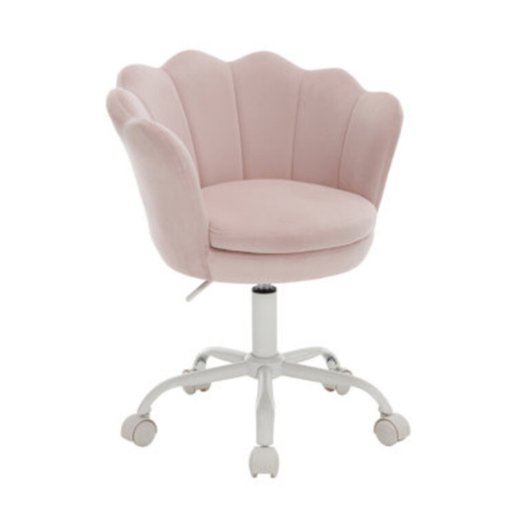 Flower Swivel Adjustable Height Kids Chair With 5 Wheels Upholstered Velvet Activity Chair For Living Room Stylish Kids Armchair