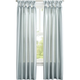Sara Faux Silk Room Darkening Twist Tab Single Curtain Panel