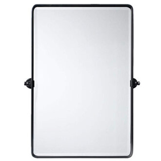 Woodvale Metal Framed Beveled Pivoting Wall Mirror
