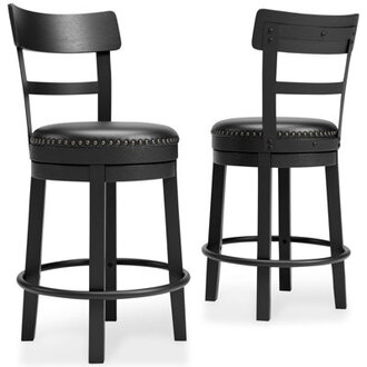 Swivel Upholstered Counter Stool with Solid Wood Frame