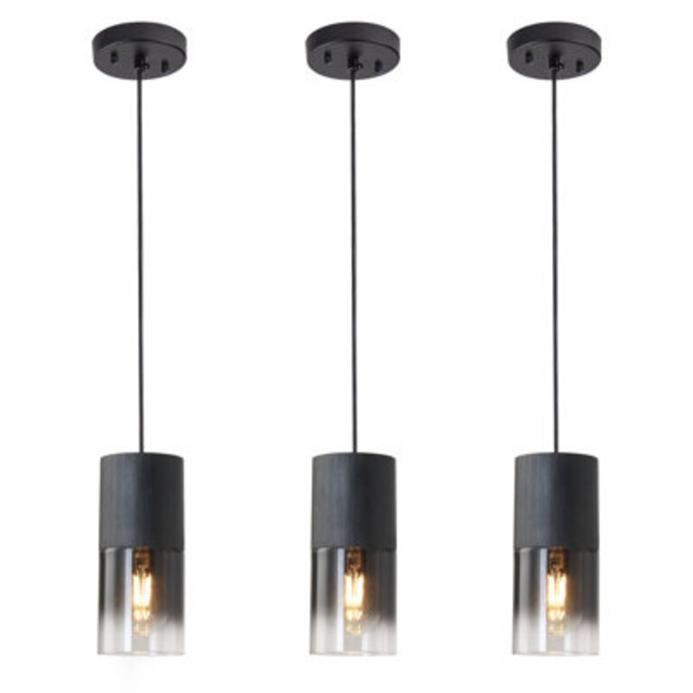 Grishilde 3-Pack Modern Black Pendant Light Fixtures for Kitchen Island