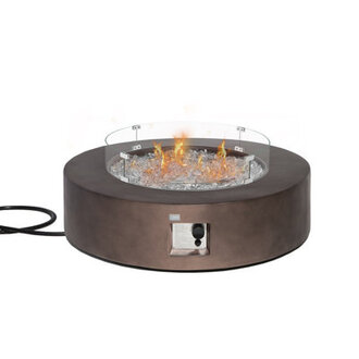 Koby Round Concrete Propane Smokeless Fire Pit Table