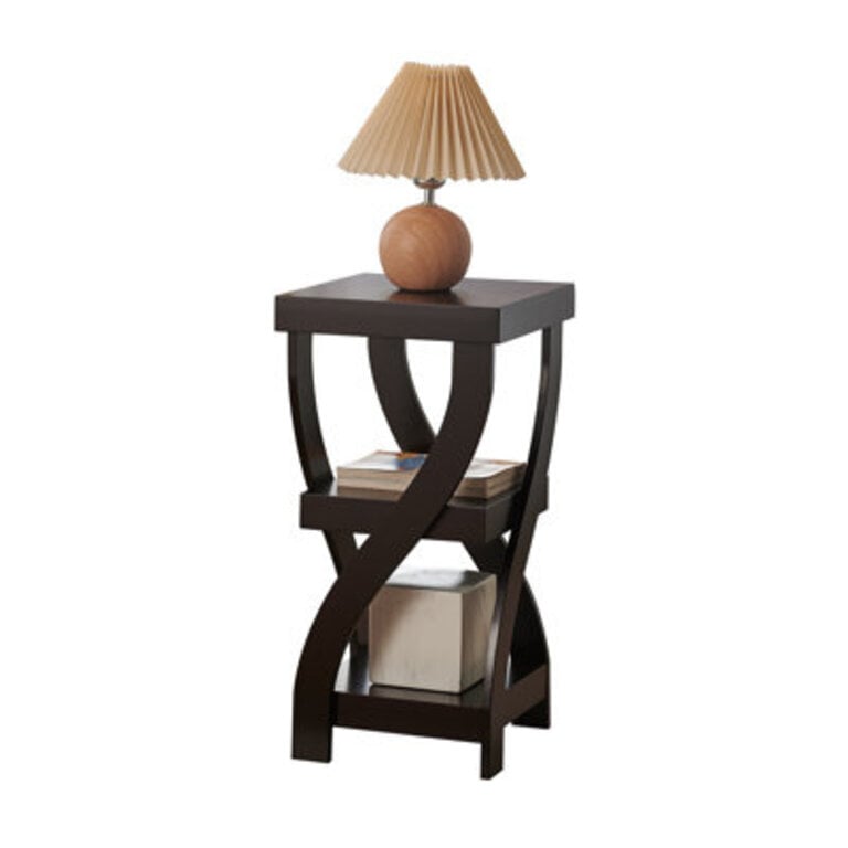 Aurianne 3 Tier End Table - Square End Table - Table for Bedroom - End Table with Shelves - Bedside Nightstand - Wooden Table Night Stand - 3 Shelf Small Bookshelf