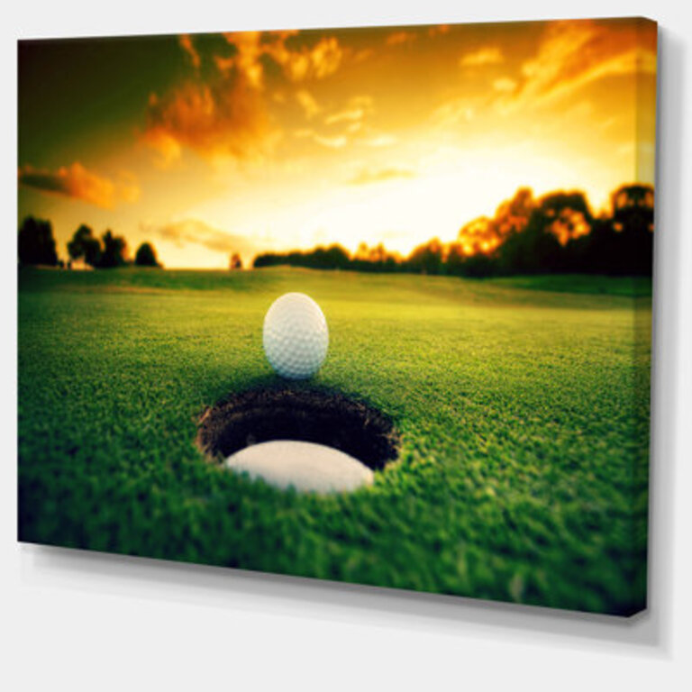 Golf Canvas Wall Art Golf Ball Sports Photography Print - Golf Ball Near Hole