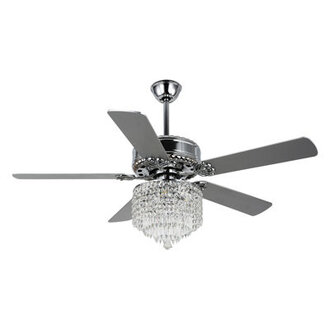 Trogdon Modern Glam Crystal Ceiling Fan with Lights and Remote DC Motor 6 Speeds Ceiling Fan with Crystal Chandelier