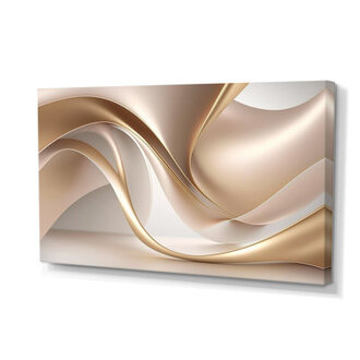 Luscious Liquid Gold In Subdued Pink And Taupe VIII - Abstract Liquid Ink Canvas Wall Art