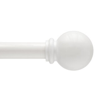 Camptown Wayfair Basics Ball End Single Curtain Rod 28-48 or 48-86 Adjustable Length 58 Dia Steel