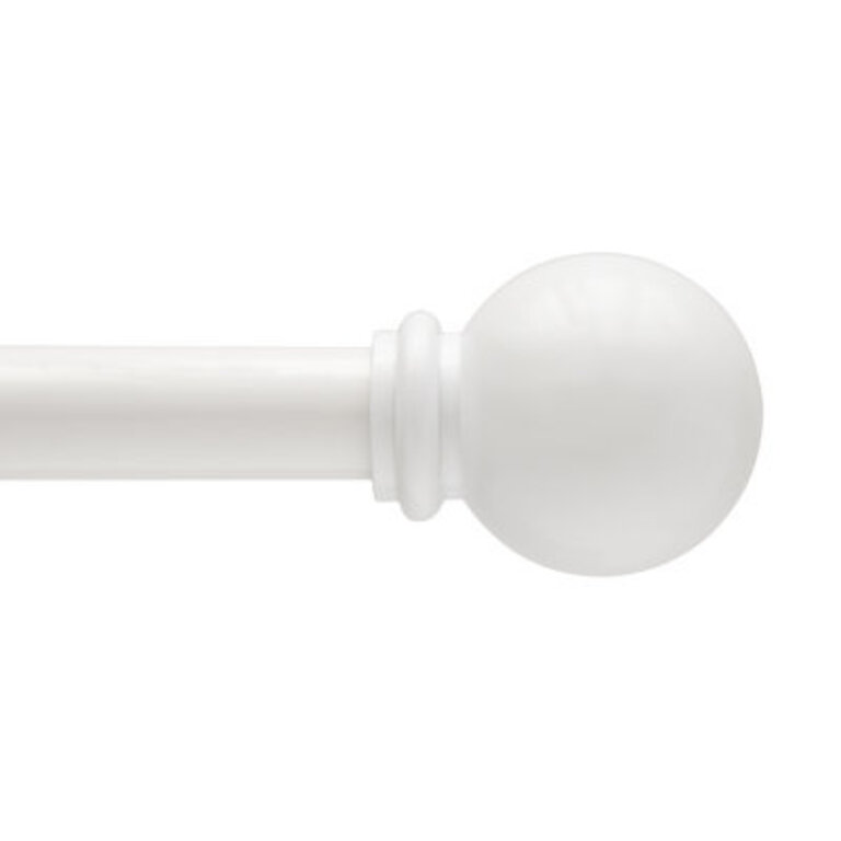 Camptown Wayfair Basics Ball End Single Curtain Rod 28-48 or 48-86 Adjustable Length 58 Dia Steel