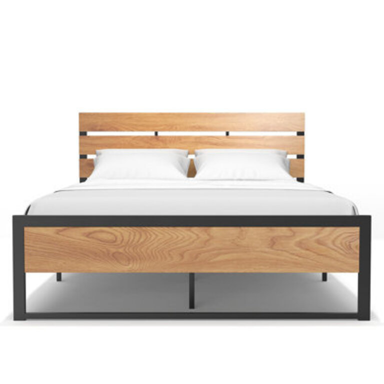 Ingrun Metal Bed Frame with Headboard