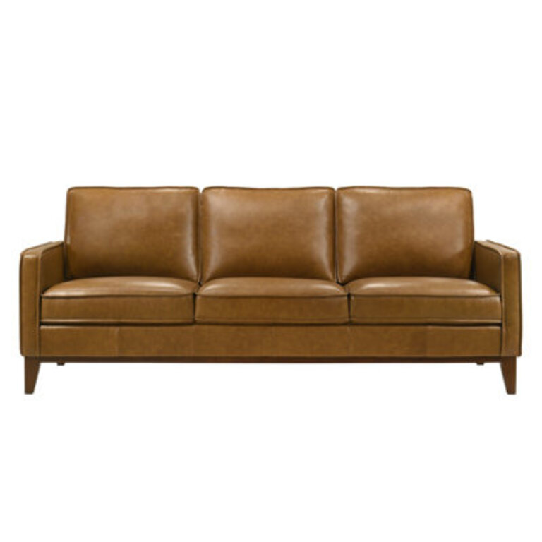 Caliah 85 Leather Sofa Caramel