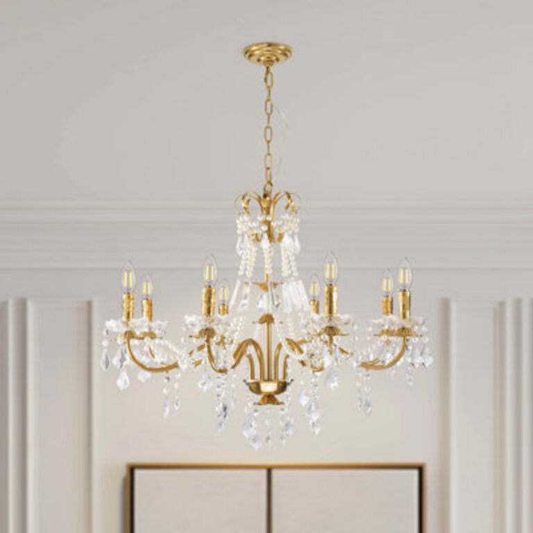 Hande 39 8 - Light Empire Classic  Traditional Dimmable Chandelier with Crystal Accents