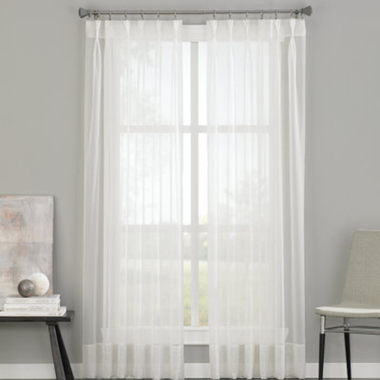 Curtainworks Constantina Solid Sheer Pinch Pleat Single Curtain Panel