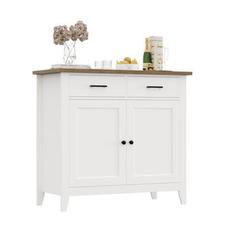 Ailynn Wood Accent Cabinets With 2 Drawers  2 Doors