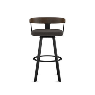 Drees Swivel Upholstered Counter  Bar Stool with Wood Backrest