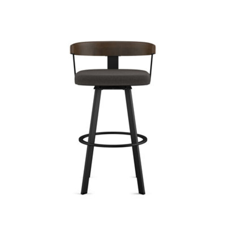 Drees Swivel Upholstered Counter  Bar Stool with Wood Backrest