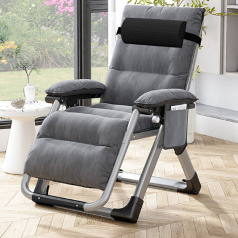 Halback Zero Gravity Chair Folding Reclining Lounge Chair with Cushion Headrest Support 400lbs