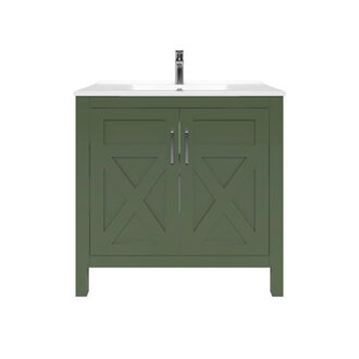 Anvay 36 Single Sink Freestanding Bathroom Vanity with Ceramic Top