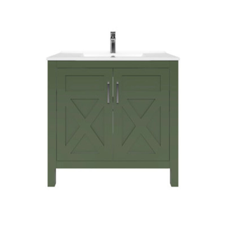 Anvay 36 Single Sink Freestanding Bathroom Vanity with Ceramic Top