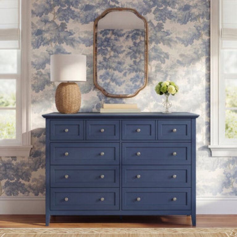 Renee 8-Drawer Solid and Manufactured Wood Double Dresser