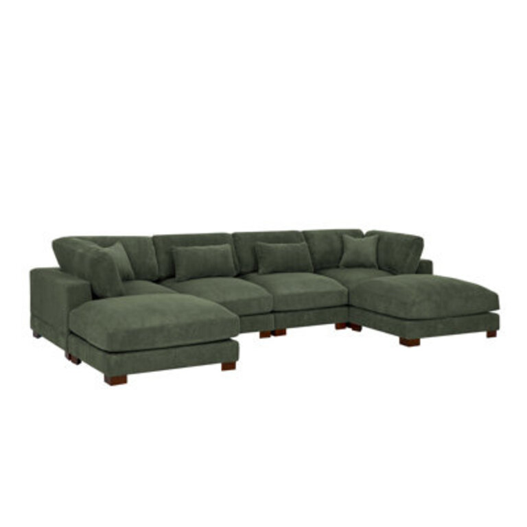 Andreco 144 Wide Reversible Modular Corner Sectional with Ottoman