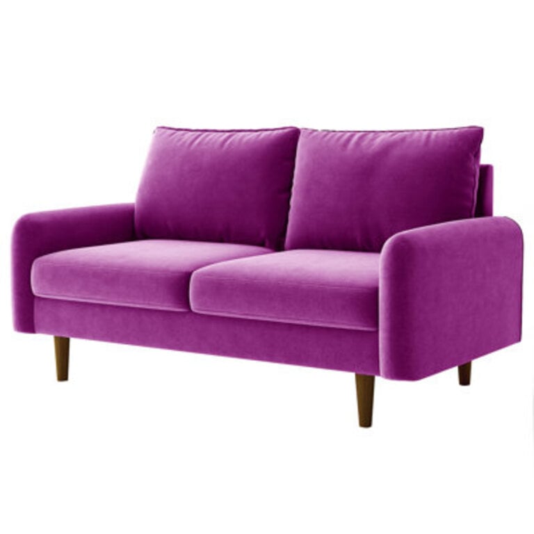 Marick Wide Velvet Round Arms Small Apartment Loveseat