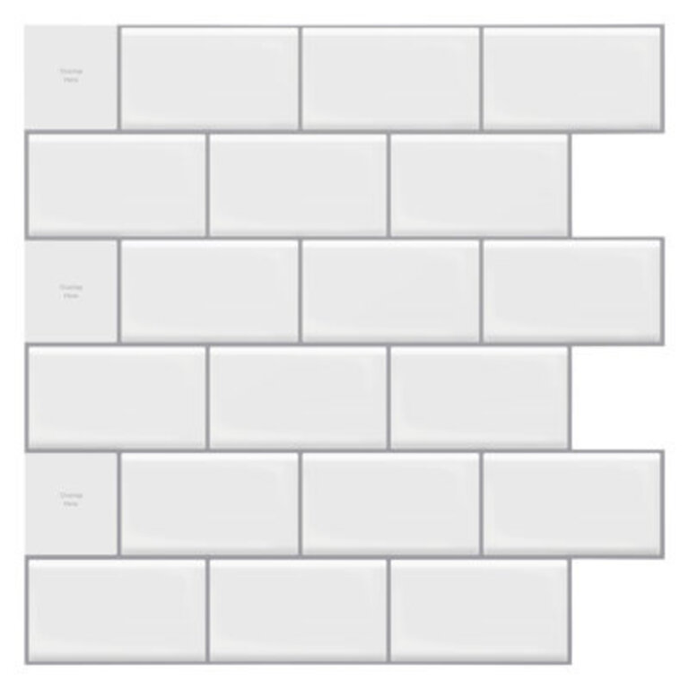 12 W x 12 L Vinyl Peel and Stick Subway Tile