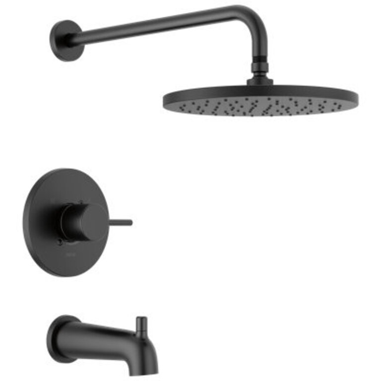 Modern Raincan Round Single-Function Tub and Shower Faucet Set Valve Trim Kit Rainfall Shower Head