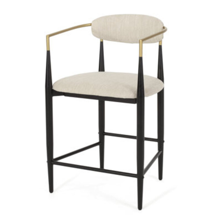 Maconay Breck Fabric And Iron 25 Inch Counter Stools Set Of 2