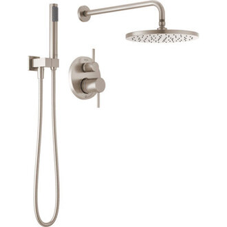 Modern Raincan Round Shower System Rain Shower Head with Handheld Spray Shower Faucet Set