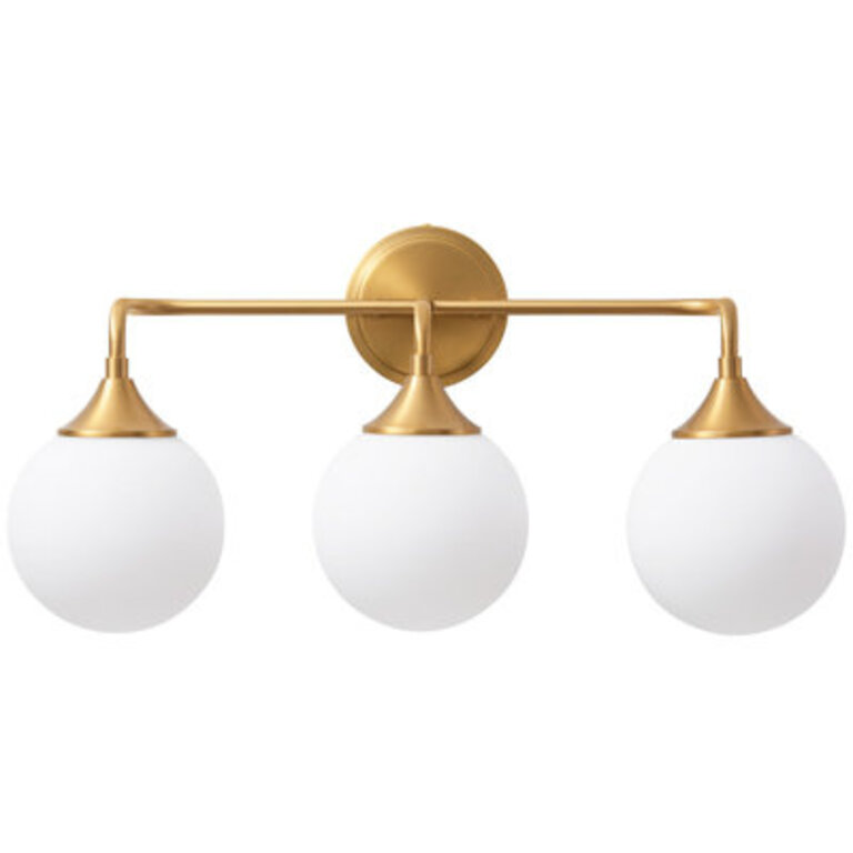 Romale Dimmable Bathroom Vanity Light with 59in Milk Opal Glass Globe Shade