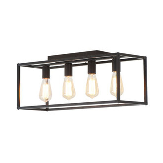 Maleika 4-Light Flush Mount Rectangular Ceiling Light