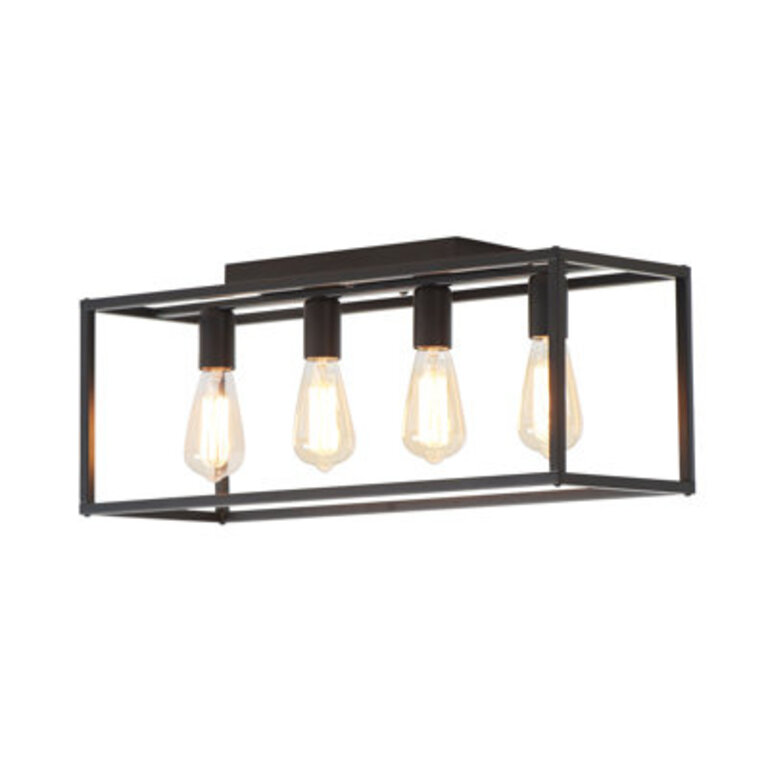 Maleika 4-Light Flush Mount Rectangular Ceiling Light