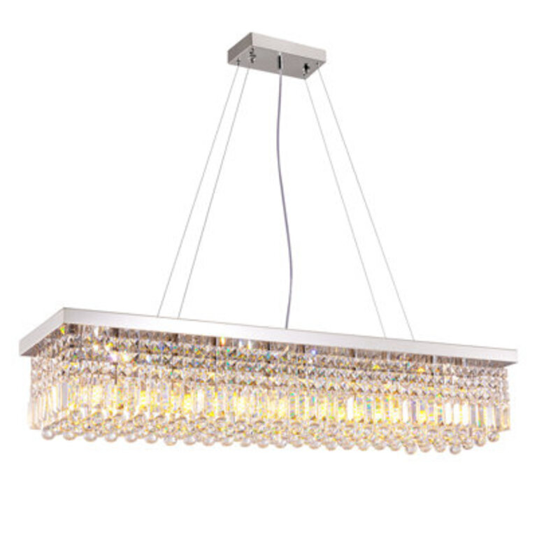 Bertu 810 - Light Dimmable Square  Rectangle Crystal Chandelier