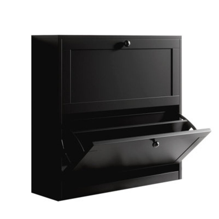 Whalan Shoe Storage Cabinet with 2 Flip Drawers