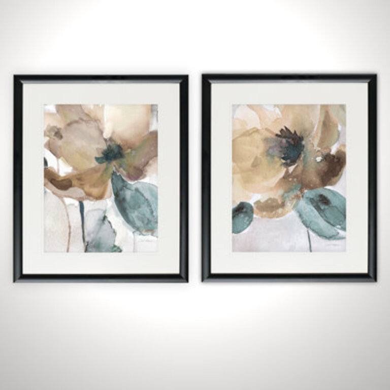 Areesa  Watercolor Poppy  2 - Pieces